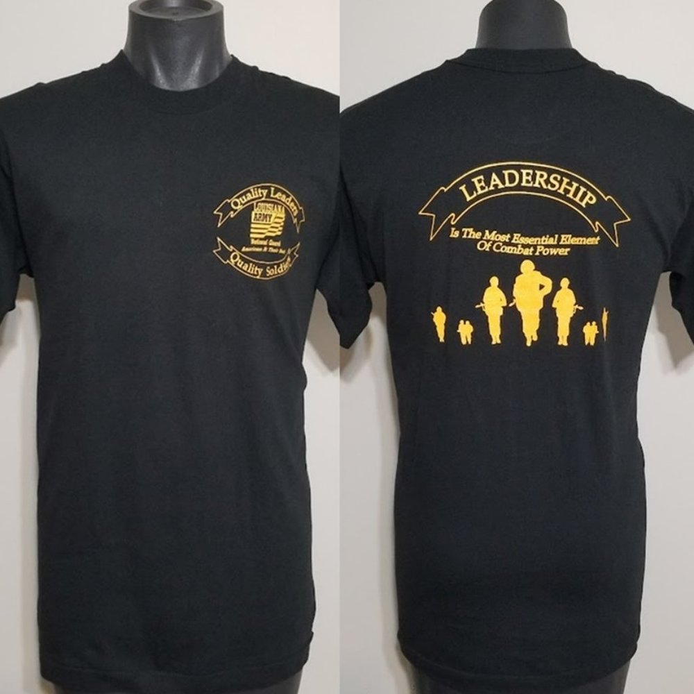Vintage Army National Guard T Shirt L Louisiana Military Single Stitch Usa Tee